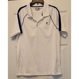 FILA Sport Golf Shirt Mens Size Large in White